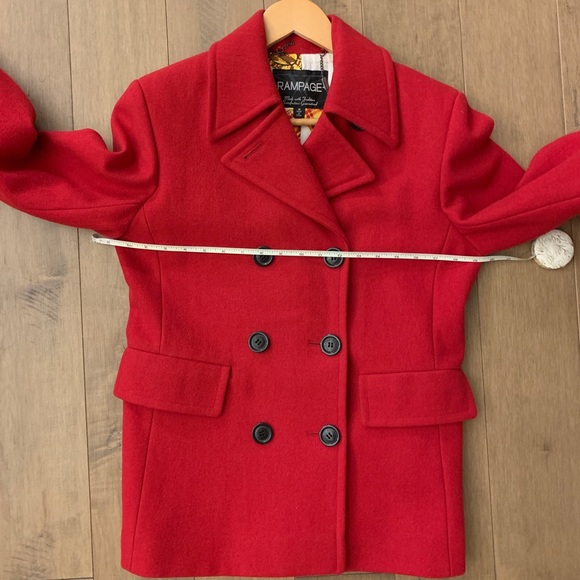 Red wool peacoat coat - fall 2023 pop of red trend! - Picture 9 of 10